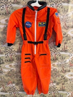 Kids Orange Space Commander Flight Jumpsuit